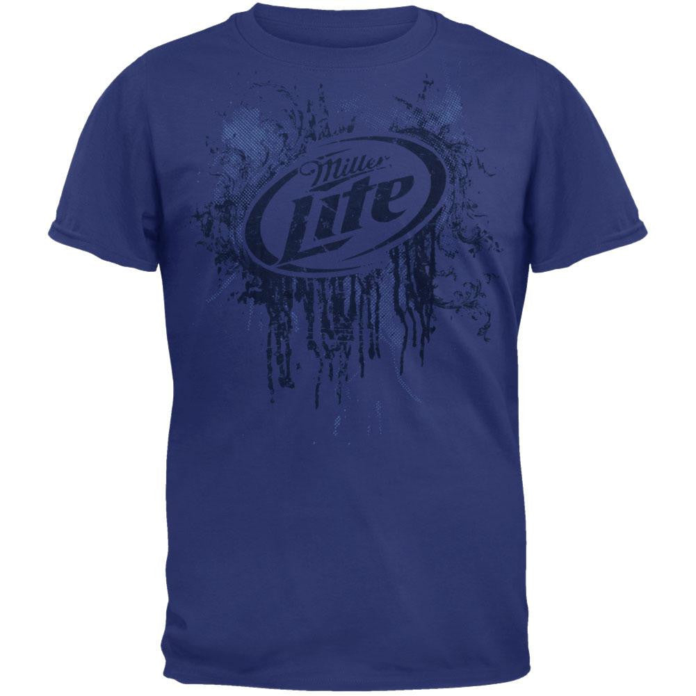 Miller Lite - Drip Logo T-Shirt Men's T-Shirts Miller SM Blue 