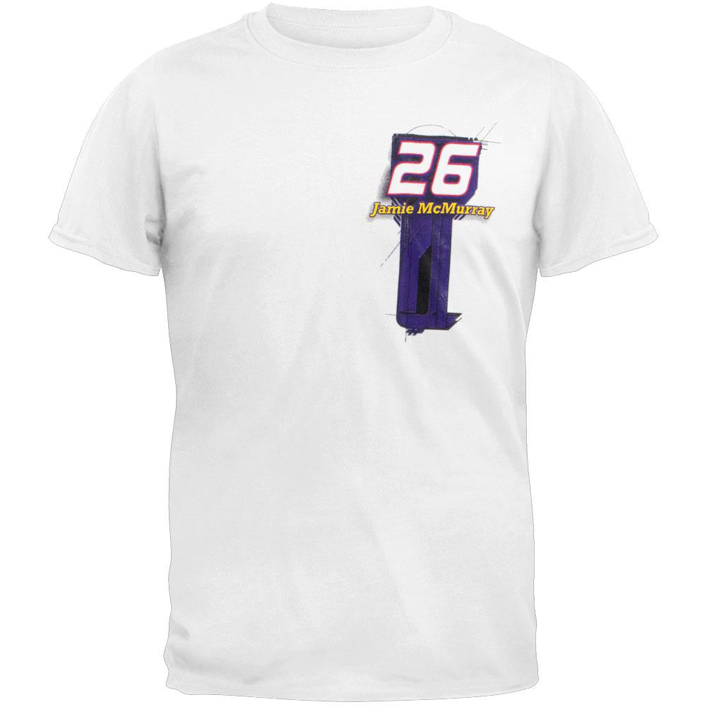 Nascar - Jamie Mcmurray #20 Retro Logo T-Shirt Men's T-Shirts Jamie McMurray 2XL White 