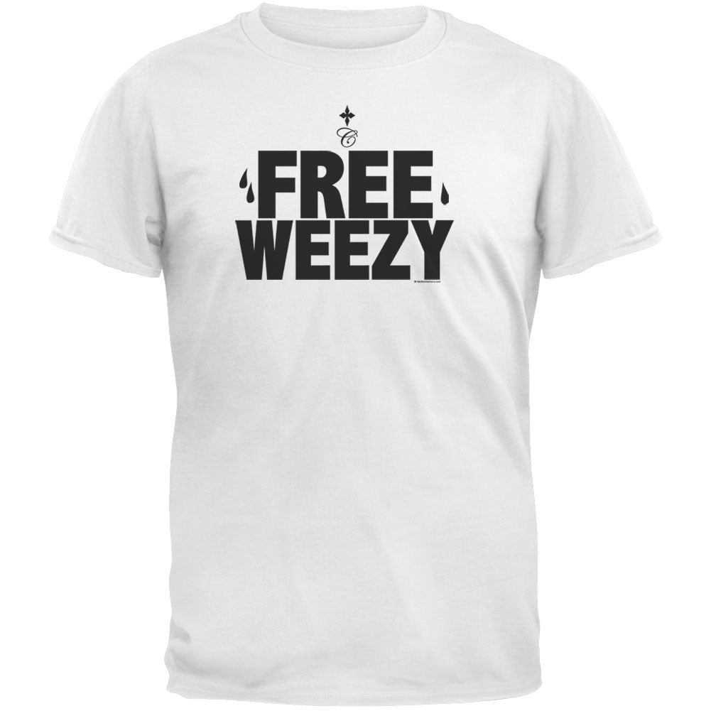 Free Weezy White T-Shirt Men's T-Shirts Old Glory 3XL White 