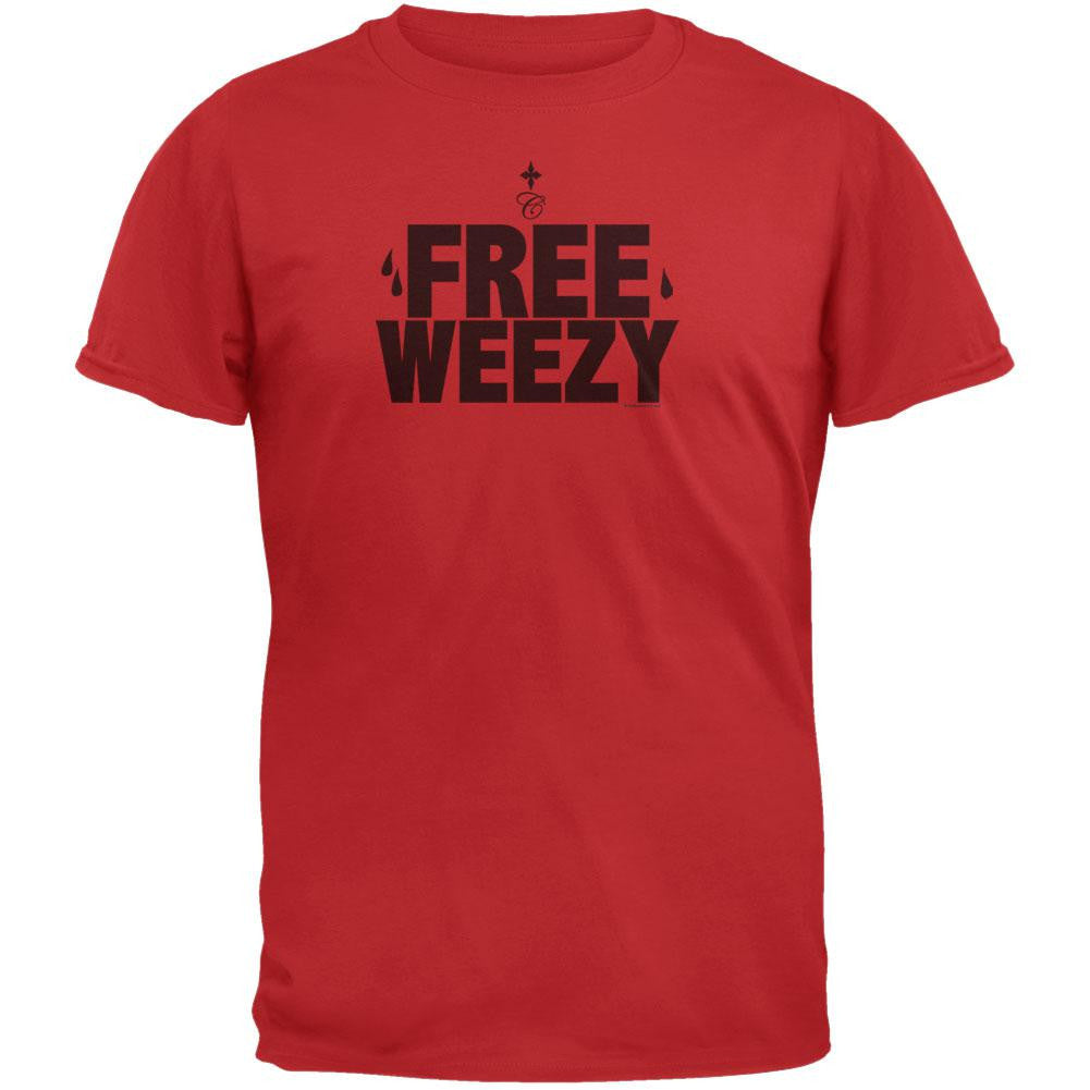 Free Weezy Red T-Shirt Men's T-Shirts Lil Wayne SM Red 