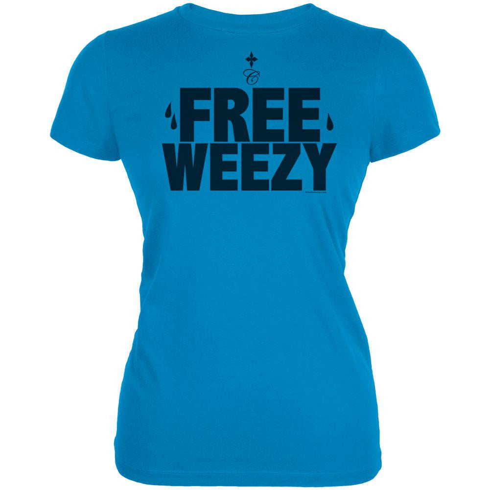 Free Weezy  Juniors T-Shirt Juniors T-Shirts Lil Wayne SM Blue 