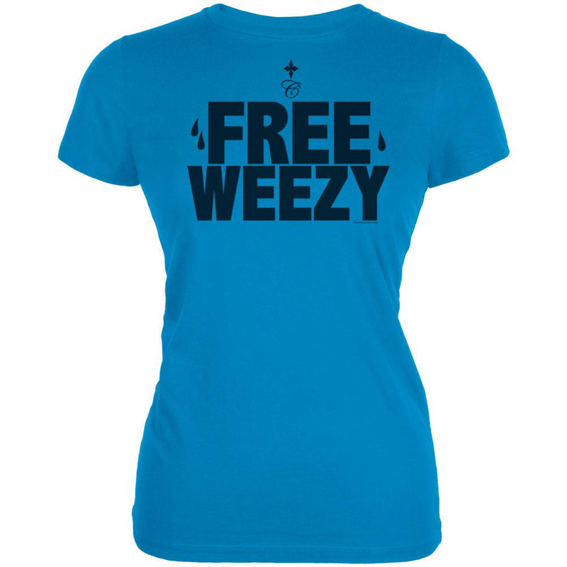 Free Weezy  Juniors T-Shirt Juniors T-Shirts Lil Wayne SM Blue 