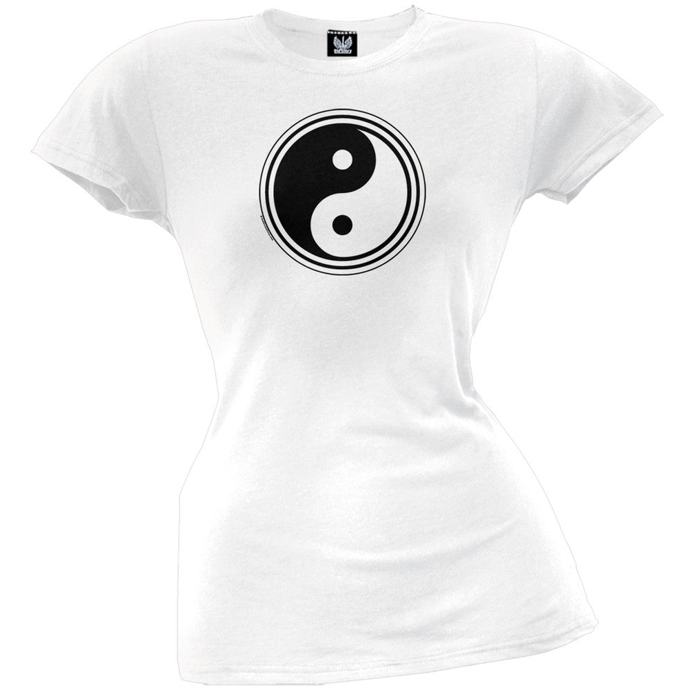 Yin Yang Circles Juniors T-Shirt Juniors T-Shirts Life LG White 