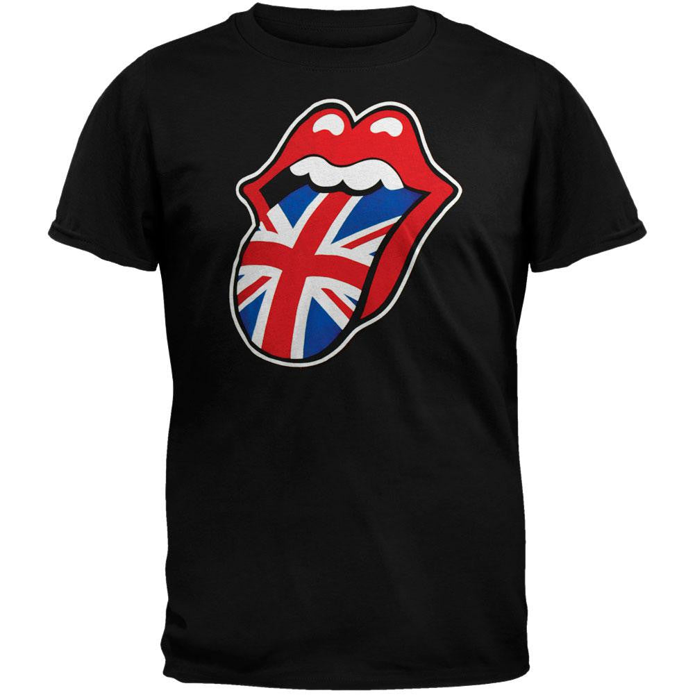 Rolling Stones - UK Tongue Soft T-Shirt Men's T-Shirts Rolling Stones SM Black 