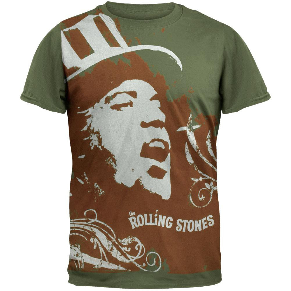 Rolling Stones - Top Hat Mick Subway T-Shirt Men's T-Shirts Rolling Stones SM Green 