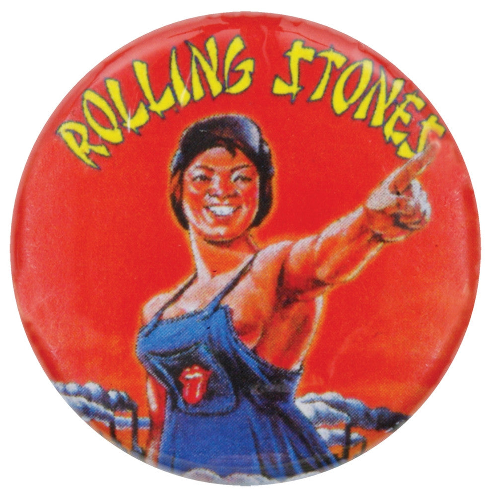 Rolling Stones - Worker Woman Button Buttons Old Glory OS Red 