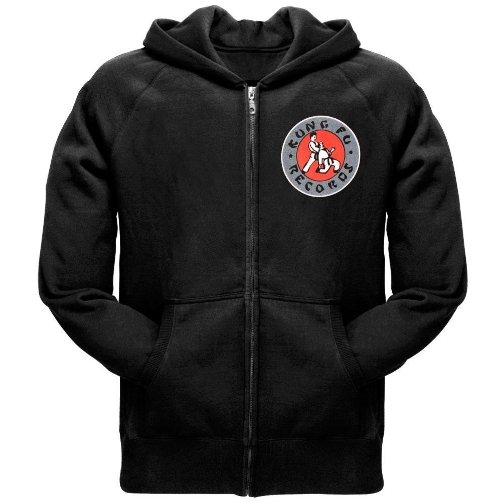 Kung Fu Records Logo Adult Black Zip Hoodie Men's Hoodies Old Glory MD Black