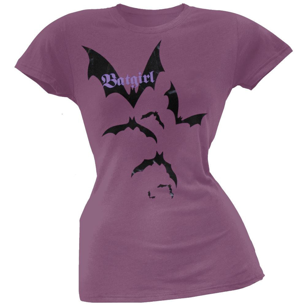 Batgirl - Flying Bats Juniors T-Shirt Juniors T-Shirts Batgirl SM Purple