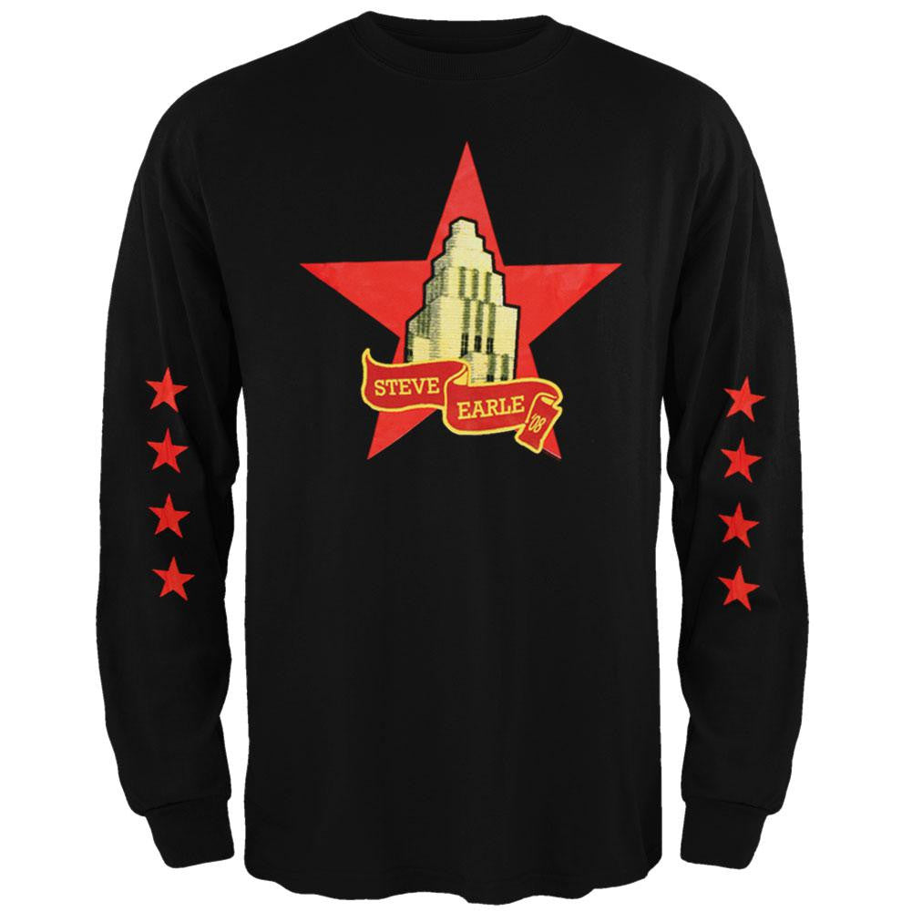 Steve Earle - Star Long Sleeve Adult Graphic Tee Men's Long Sleeves Steve Earle SM Black 
