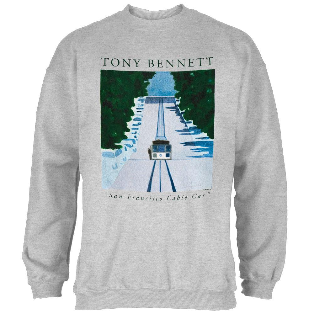 Tony Bennet - Cable Car Crew Neck Sweatshirt Men's Sweatshirts Pop/Top 40 XL Grey 