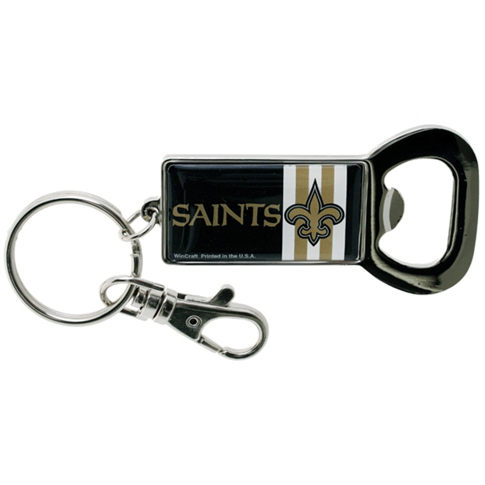 New Orleans Saints - Name And Logo Bottle Opener Keychain Keychains Old Glory OS Black 