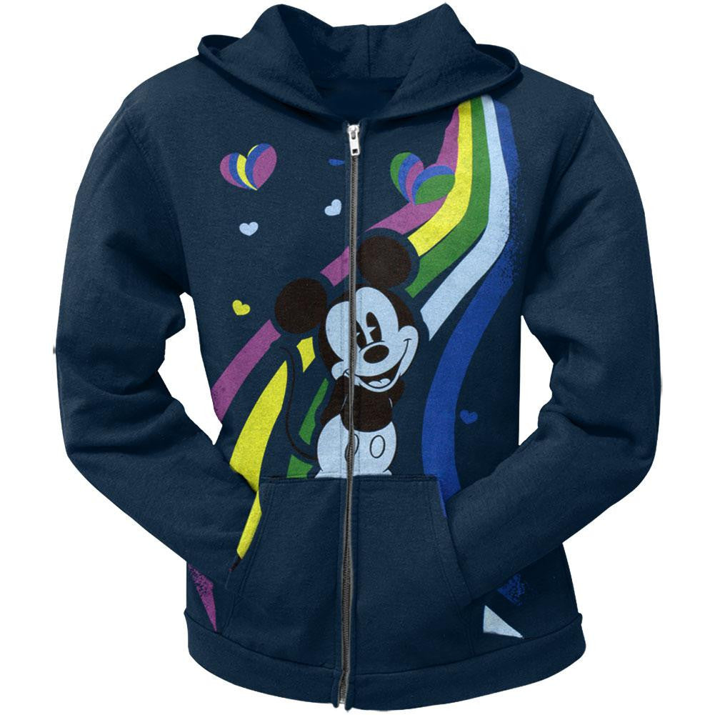 Mickey Mouse - Rainbow Youth Hoodie Youth Hoodies Mickey Mouse LG Blue 