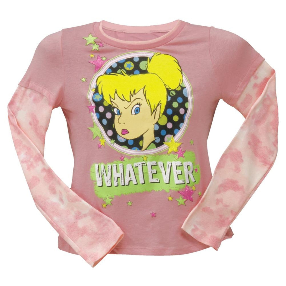 Tinkerbell - Whatever Girls 2fer Long Sleeve T-Shirt Youth Long Sleeves Tinkerbell   