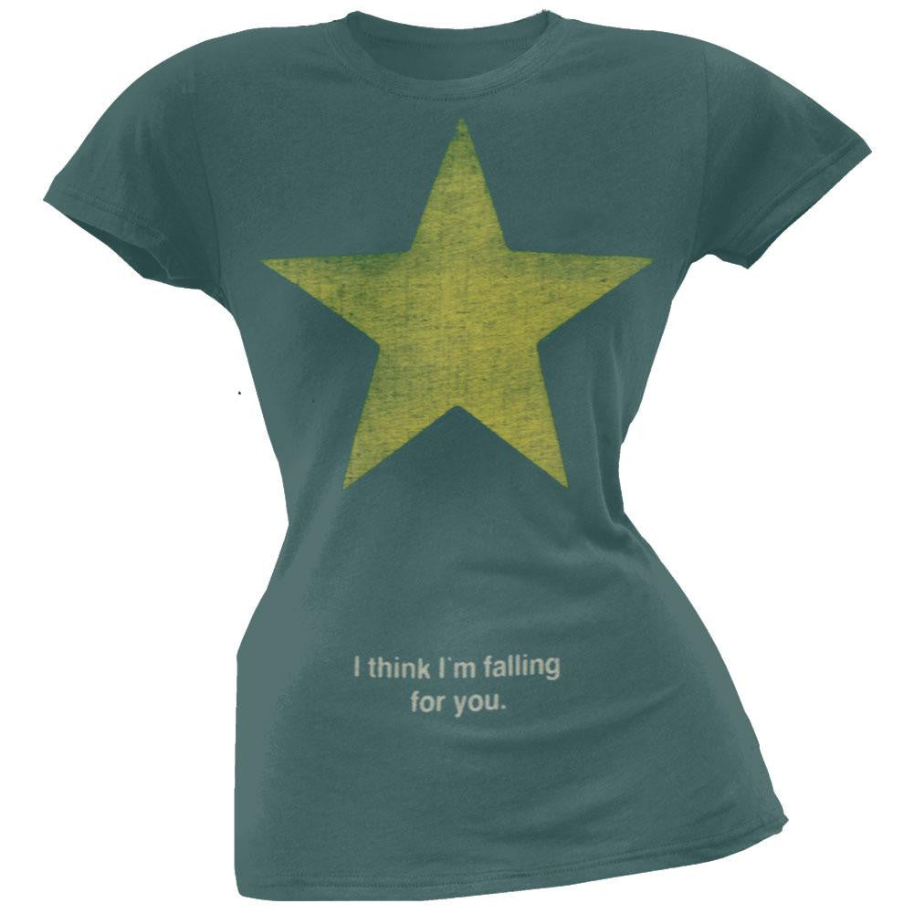 New Standard - Star Falling Juniors T-Shirt Juniors T-Shirts New Standard LG Green 