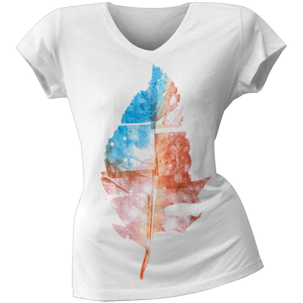 New Standard - Leaf Composition Juniors T-Shirt Juniors T-Shirts New Standard LG White 
