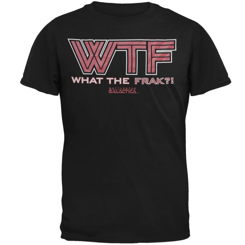 Battlestar Galactica - What The Frack T-Shirt Men's T-Shirts Battlestar Galactica SM Black 