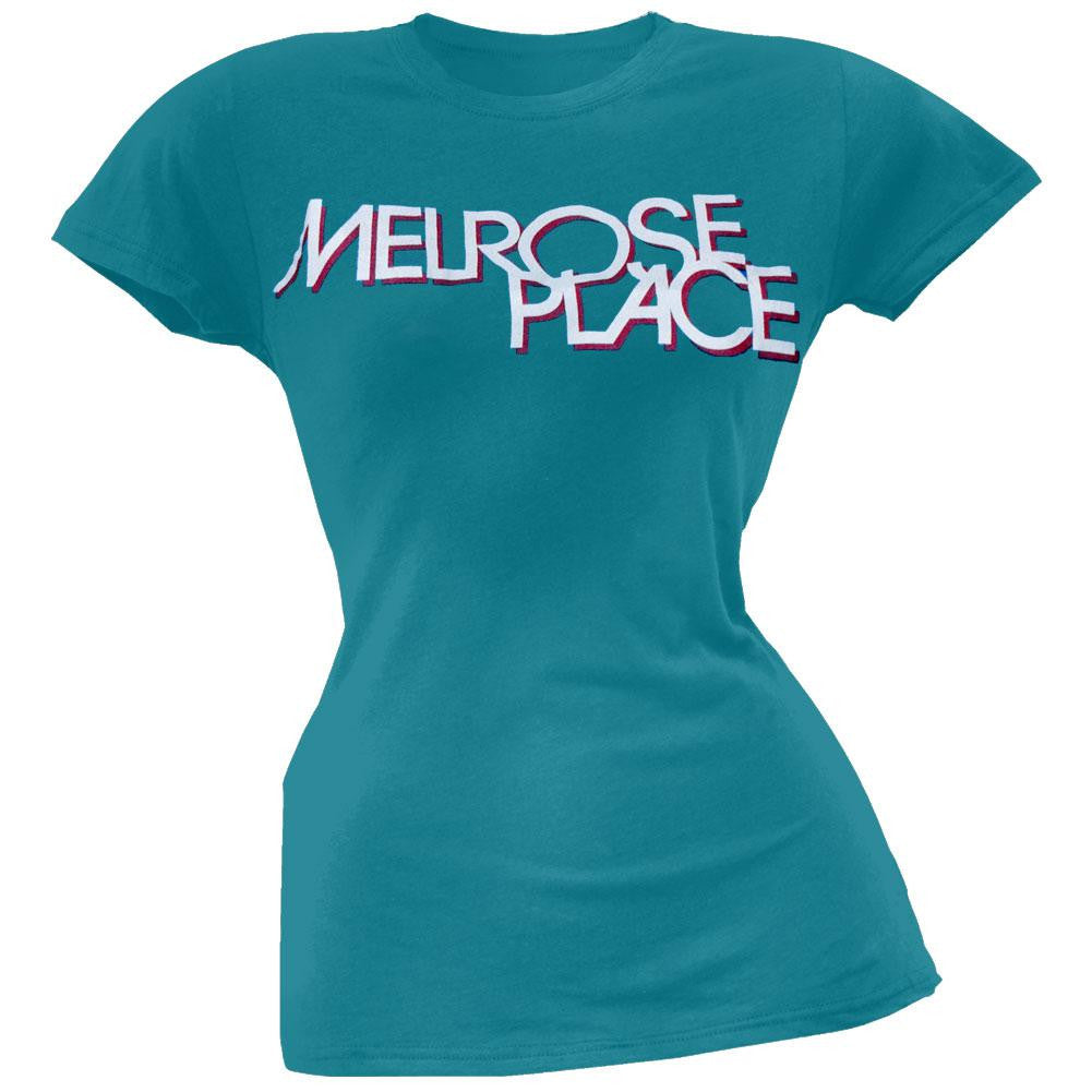 Melrose Place - Logo Juniors T-Shirt Juniors T-Shirts Melrose Place SM Blue