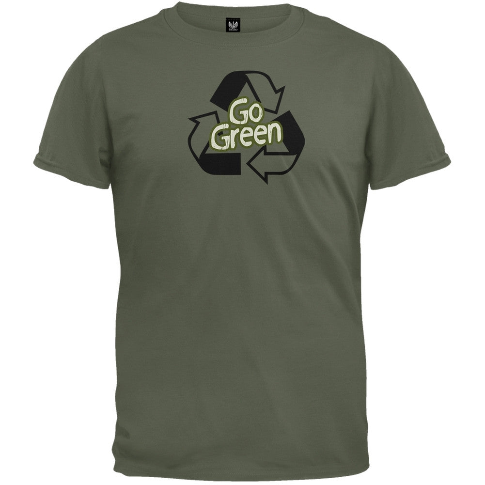 Earth Day - Go Green Organic T-Shirt Men's T-Shirts Old Glory   