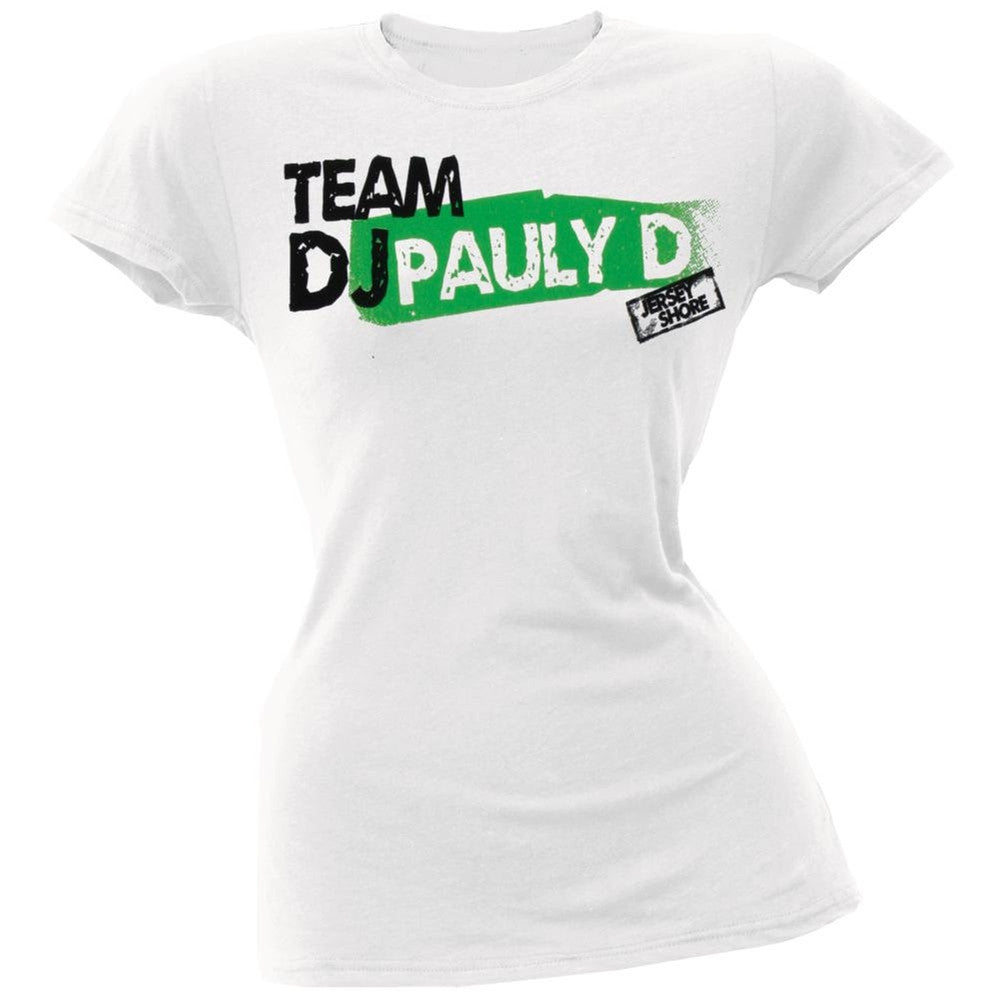 Jersey Shore - Team DJ Pauly D Juniors T-Shirt Juniors T-Shirts Jersey Shore SM White 