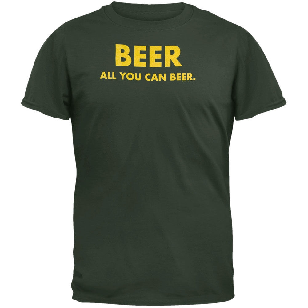 Beer All You Can Beer Men's T-Shirts Old Glory 2XL Dark Green