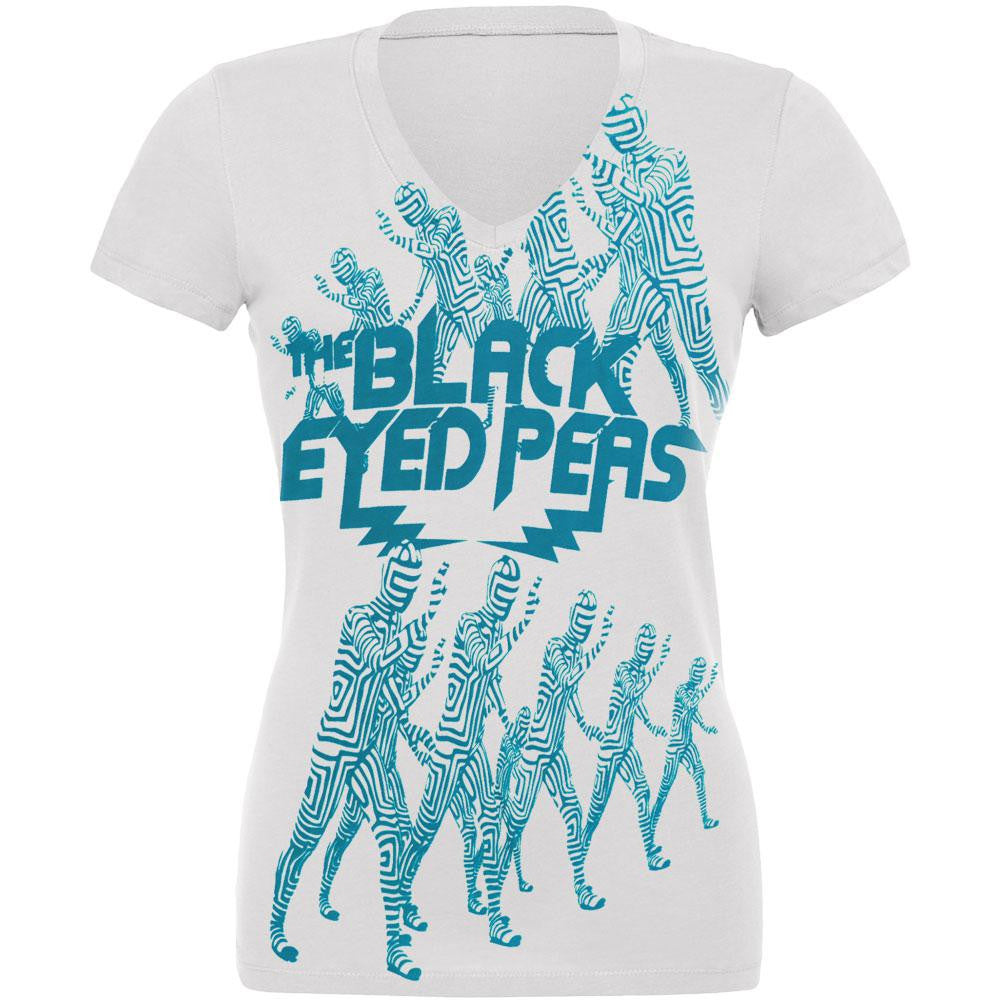 Black Eyed Peas - Showdown Juniors V-Neck T-Shirt Juniors T-Shirts Black Eyed Peas SM White