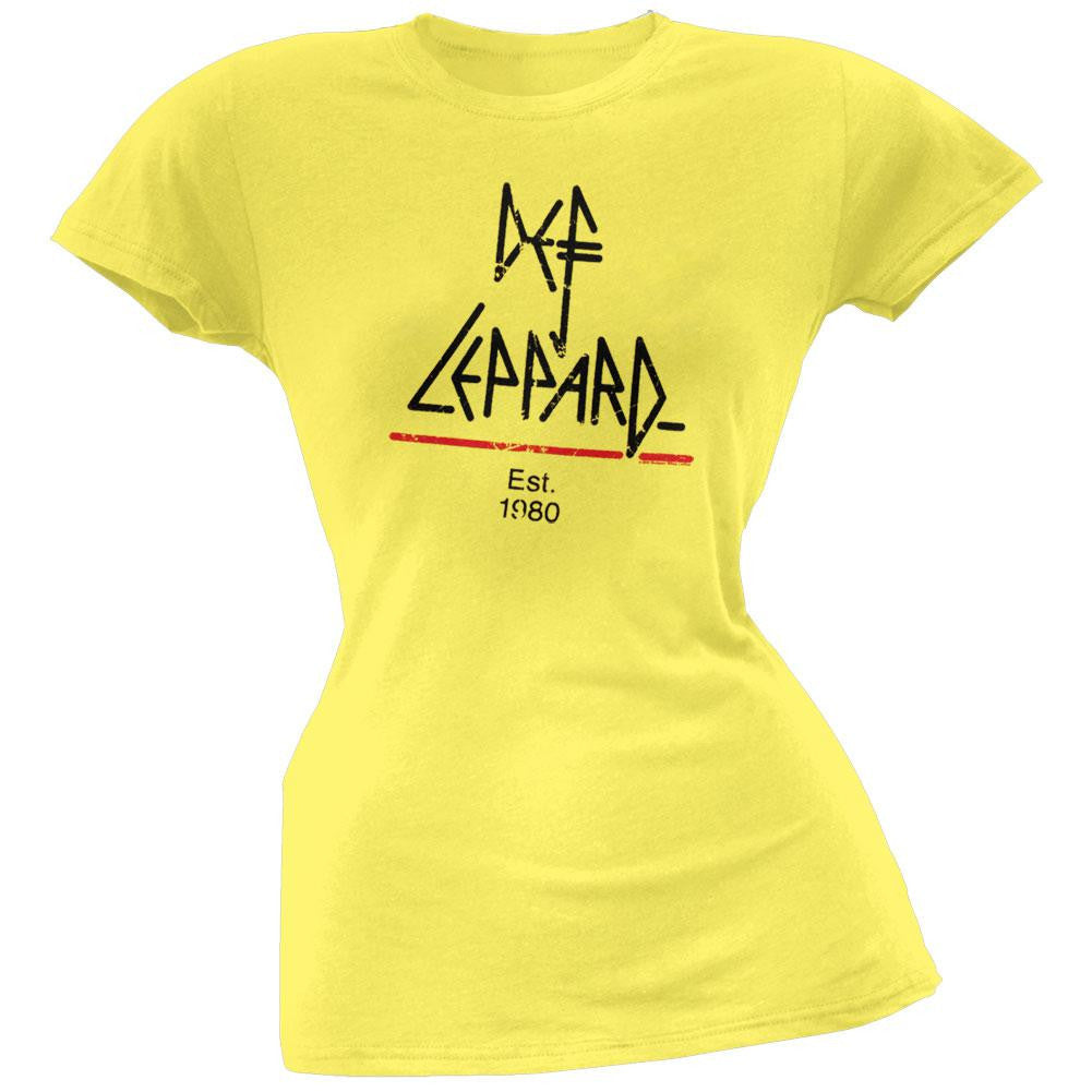 Def Leppard - Satellite Juniors T-Shirt Juniors T-Shirts Def Leppard SM Yellow 