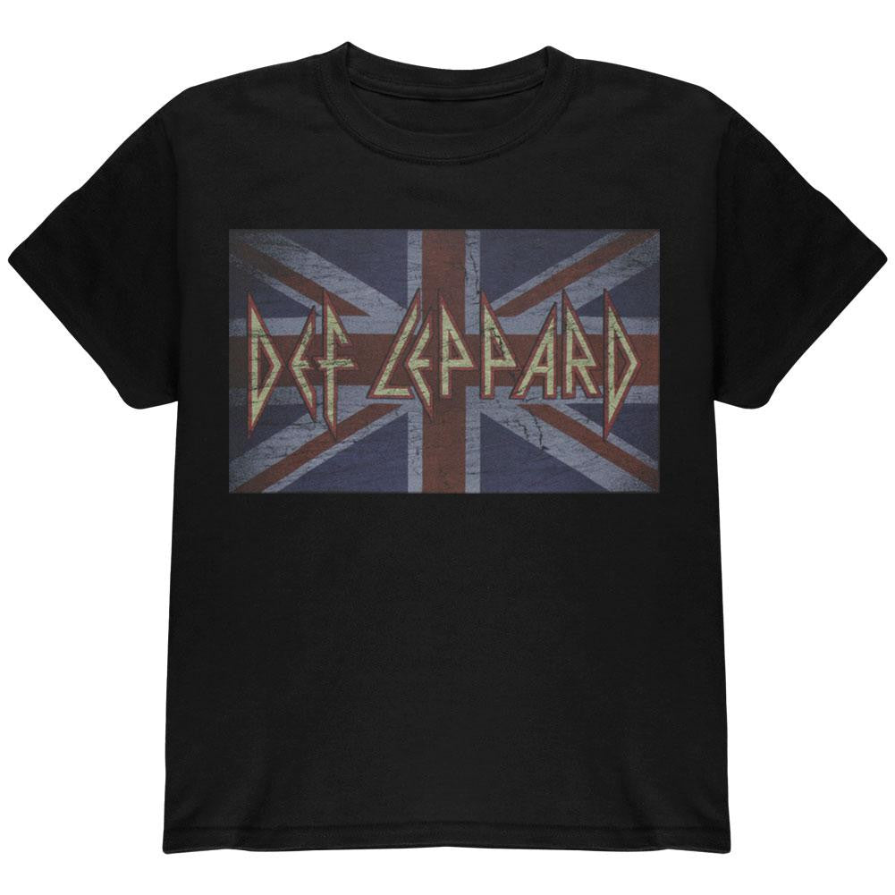 Def Leppard - Young Union Jack Youth T-Shirt Youth T-Shirts Def Leppard XL Black 