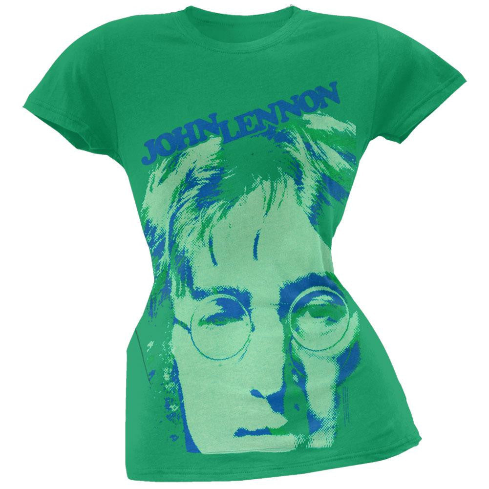 John Lennon - In Focus Juniors T-Shirt Juniors T-Shirts John Lennon SM Green 