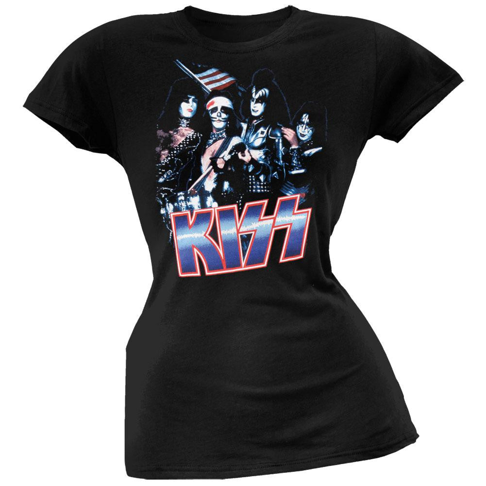 Kiss - Heroes Juniors T-Shirt Juniors T-Shirts Kiss SM Black