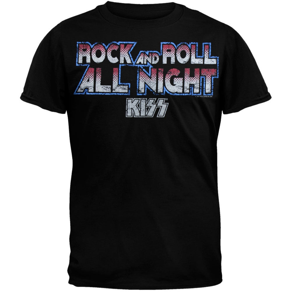 Kiss - All Night Soft T-Shirt Men's T-Shirts Kiss MD Black