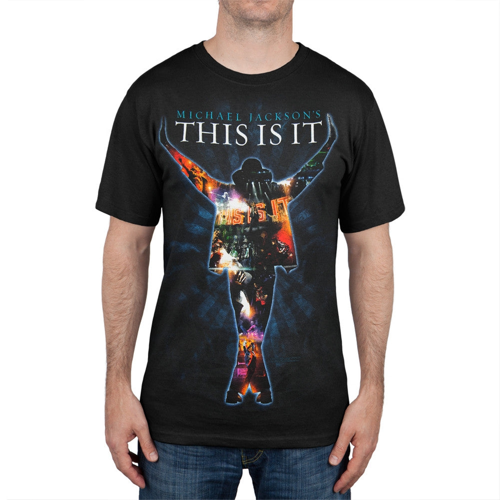 Michael Jackson - This Is It Collage Black T-Shirt Men's T-Shirts Michael Jackson LG Black 