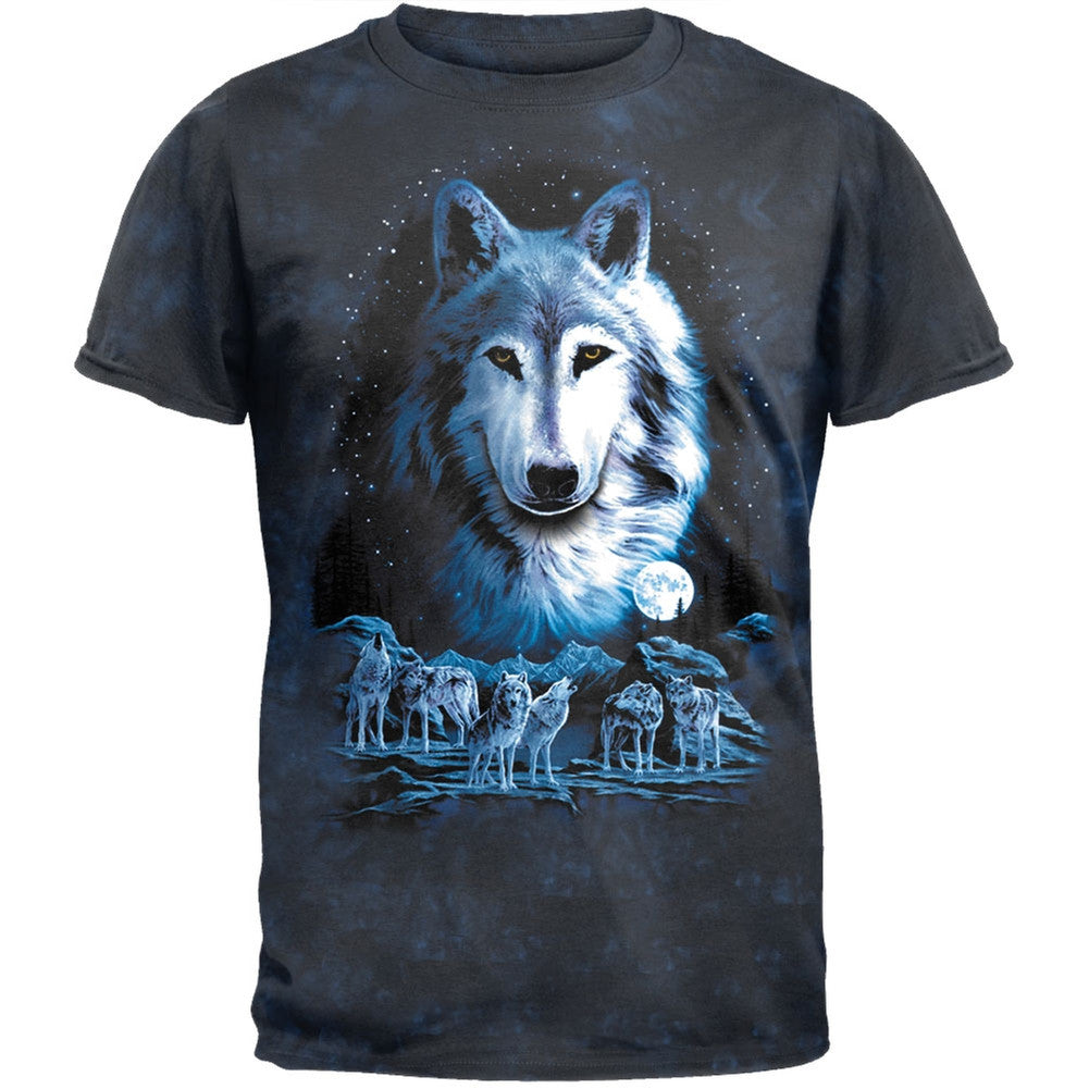 Night Of The Wolves Tie Dye T-Shirt Men's T-Shirts Old Glory   