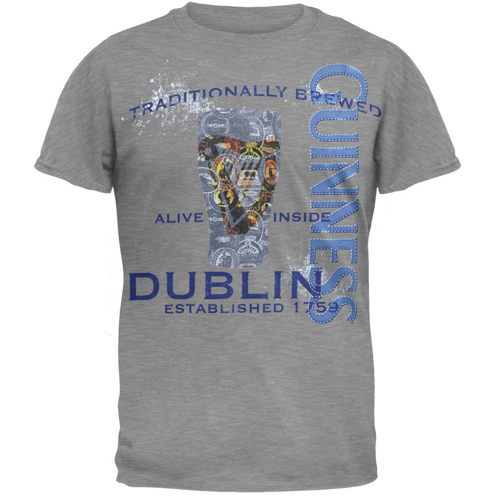 Guinness - Alive Inside T-Shirt Men's T-Shirts Guinness SM Grey 