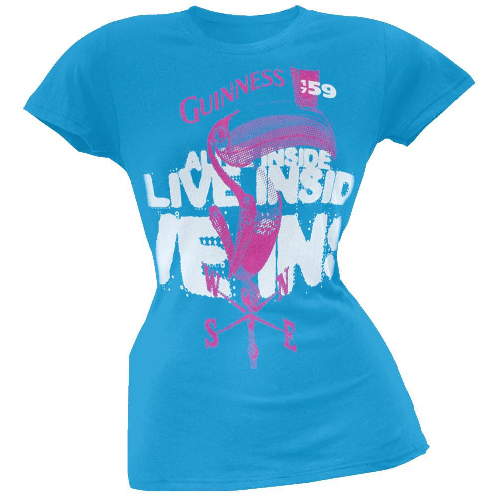 Guinness - Neon Alive Juniors T-Shirt Juniors T-Shirts Guinness SM Blue