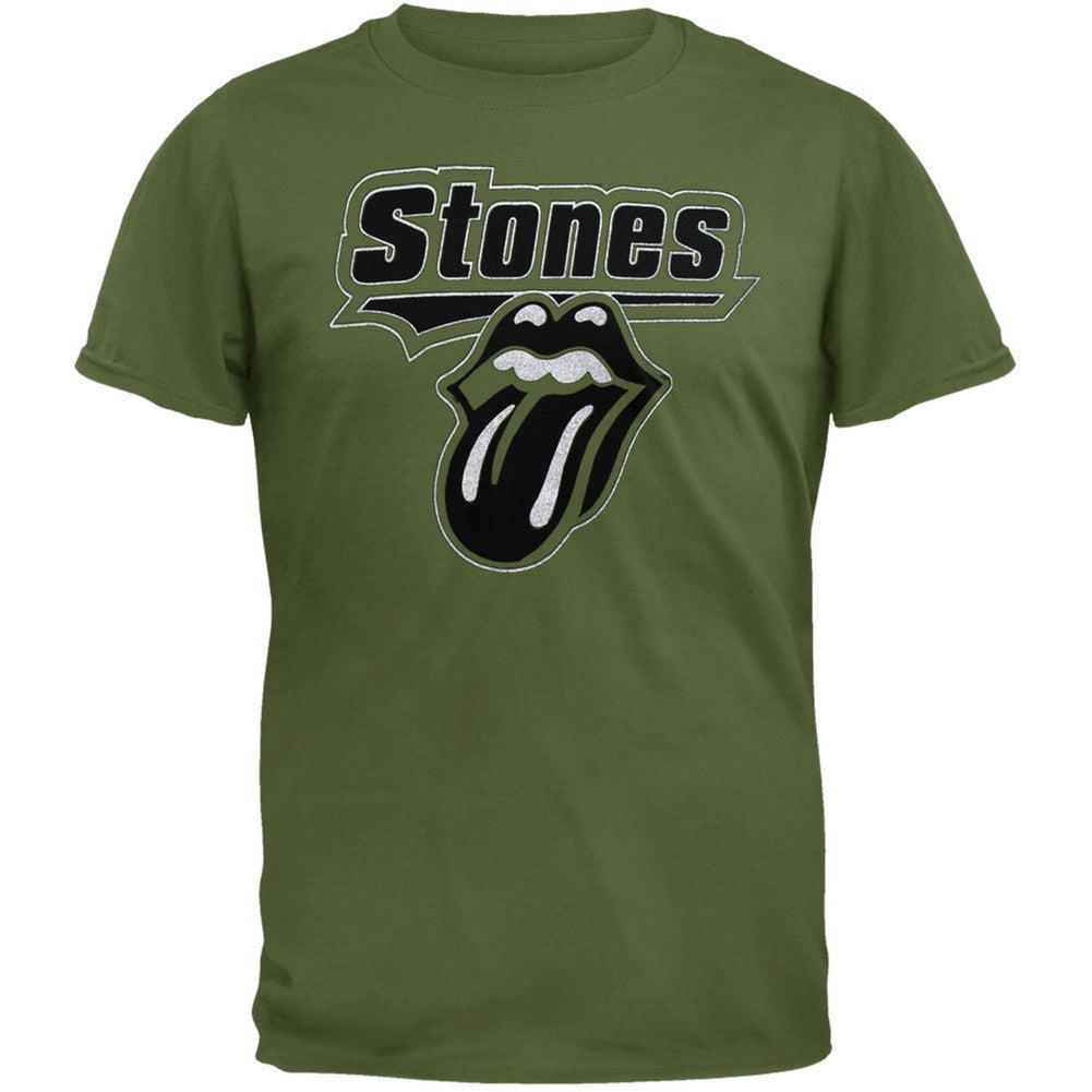 Rolling Stones - Tongue Green T-Shirt Men's T-Shirts Rolling Stones MD Dark Green 