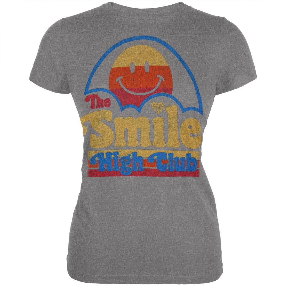 Junk Food - The Smile High Club Juniors T-Shirt Juniors T-Shirts Old Glory LG Grey 