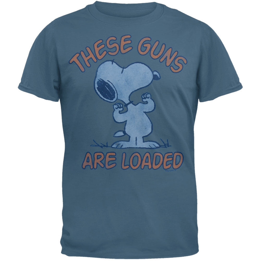 Peanuts - These Guns Are Loaded Soft T-Shirt Men's T-Shirts Peanuts   