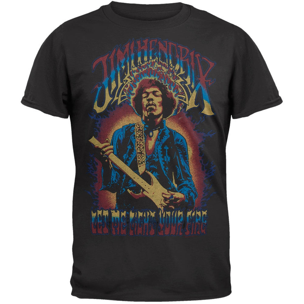 Jimi Hendrix - Light Your Fire Soft T-Shirt Men's T-Shirts Jimi Hendrix SM Grey 