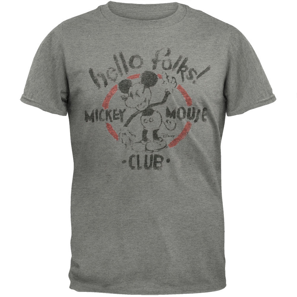 Mickey Mouse - Club Soft T-Shirt Men's T-Shirts Mickey Mouse LG Grey