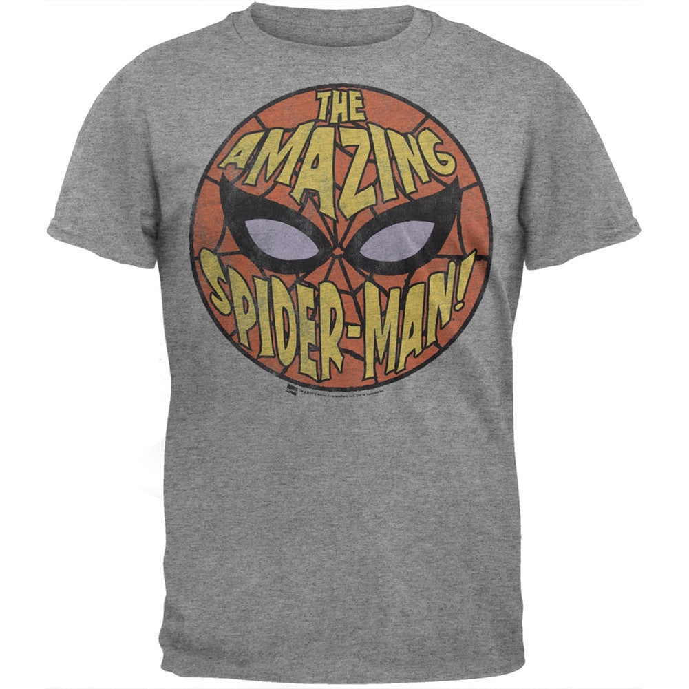 Spider-Man - Amazing Logo Soft T-Shirt Men's T-Shirts Spider-Man SM Grey 