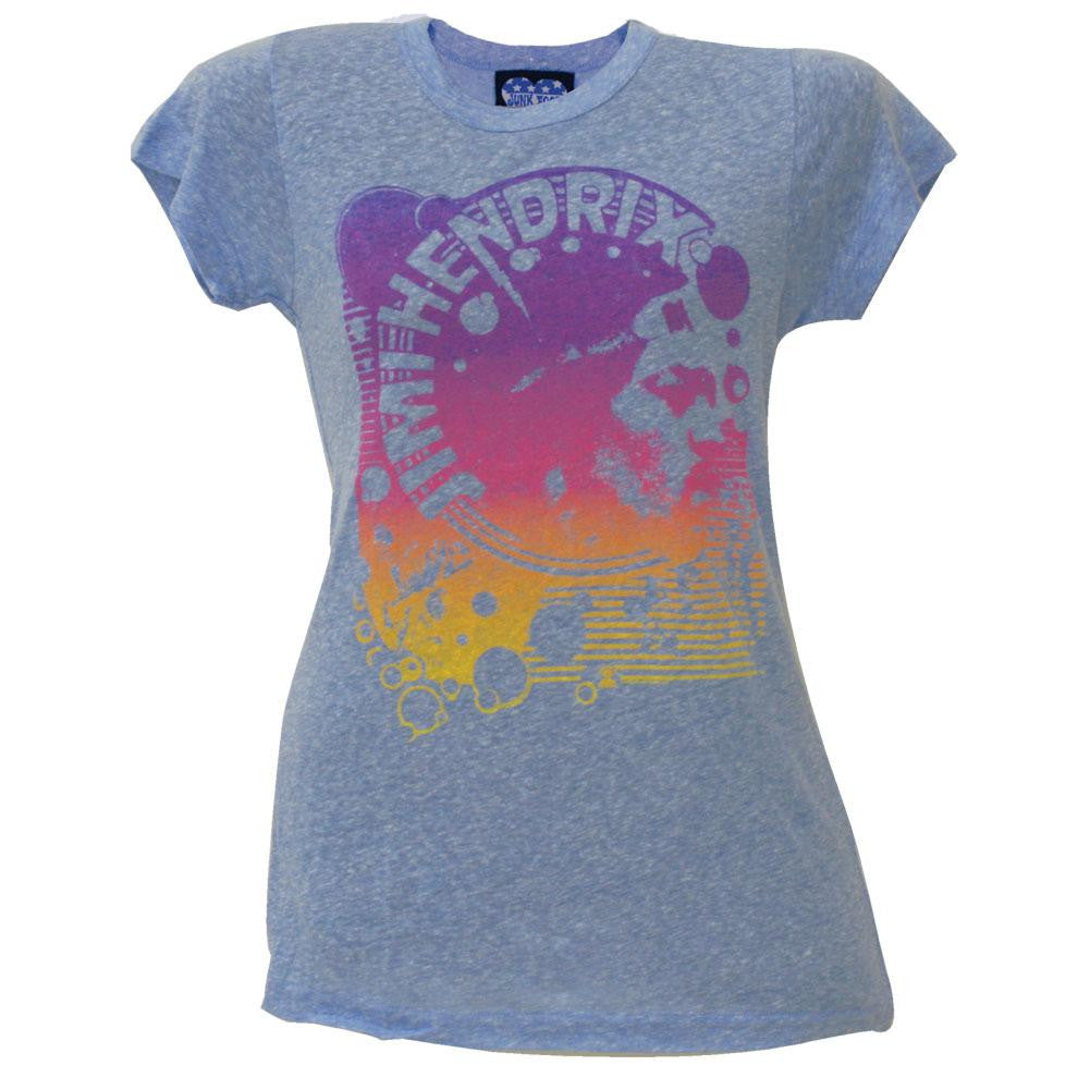 Jimi Hendrix - Psychedelic Profile Juniors T-Shirt Juniors T-Shirts Jimi Hendrix SM Blue