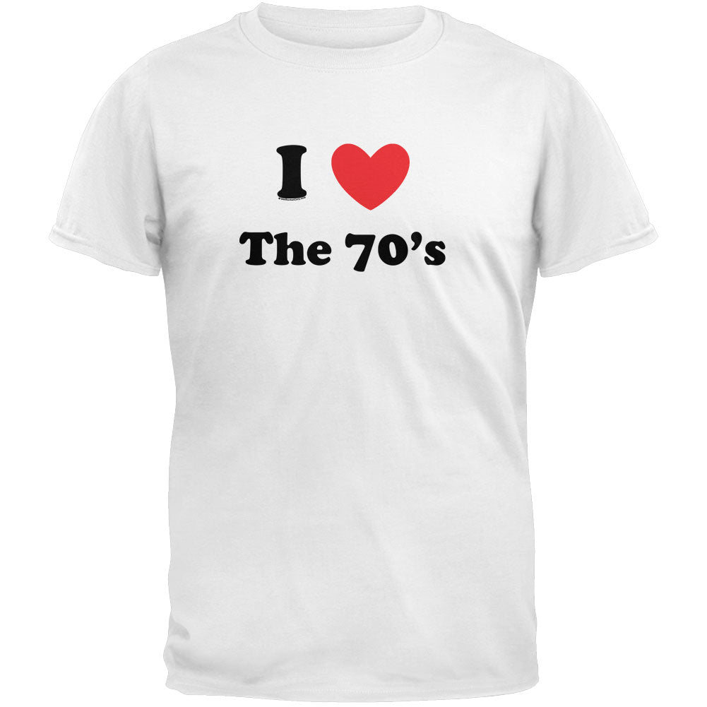 I Heart The 70's T-Shirt Men's T-Shirts Old Glory LG White 