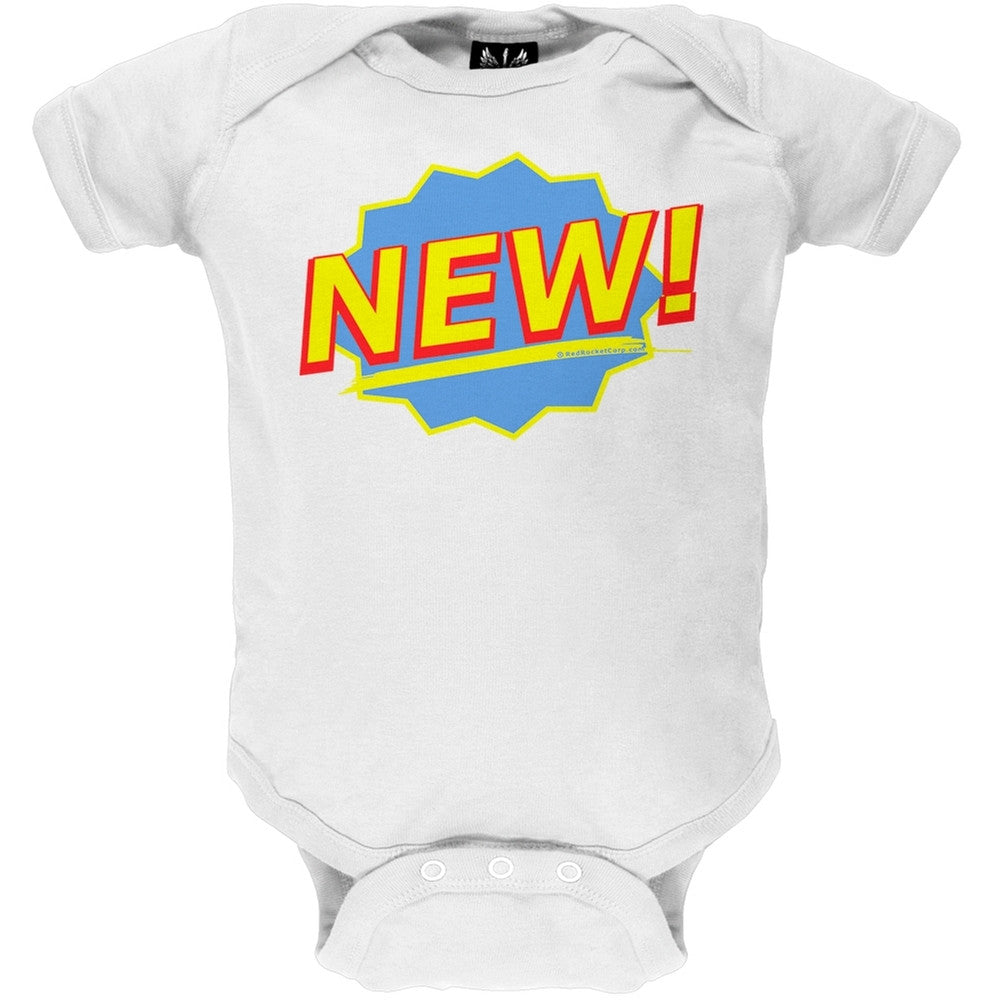 New Baby As Seen on TV Icon Baby One Piece Baby One Piece Old Glory 0-6M White 