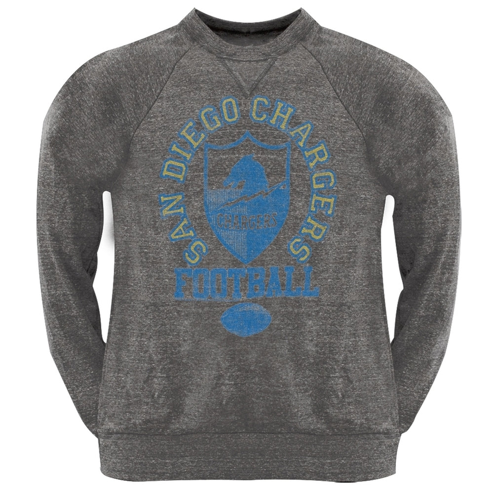 San Diego Chargers - Vintage Logo Crew Neck Sweatshirt Men's Sweatshirts San Diego Chargers MD Grey