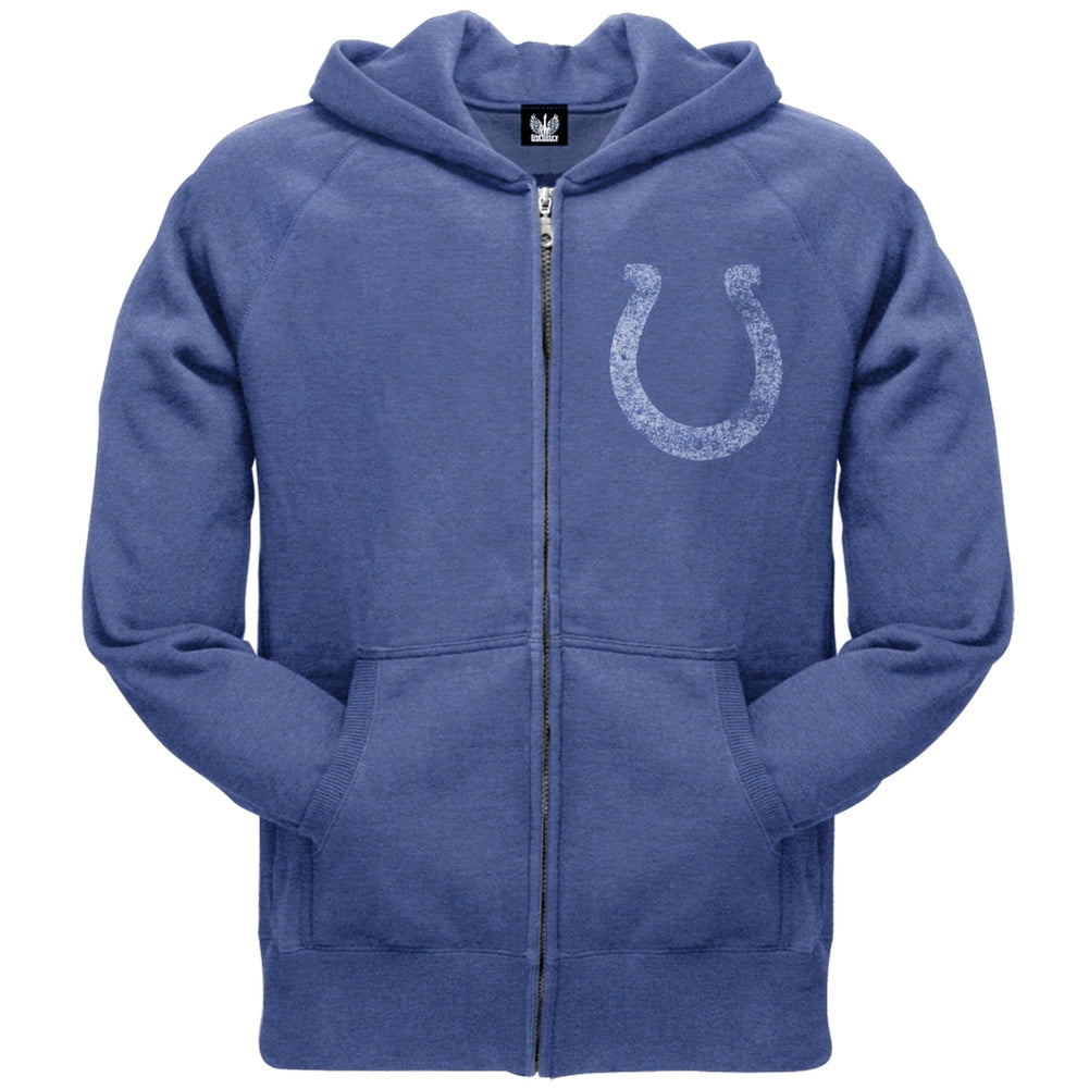 Indianapolis Colts - Vintage Logo Overdye Zip Hoodie Men's Hoodies Indianapolis Colts MD Blue 