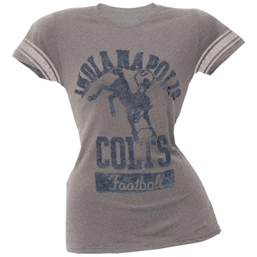 Indianapolis Colts - Vintage Logo Juniors Varsity T-Shirt Juniors T-Shirts Indianapolis Colts LG Grey 