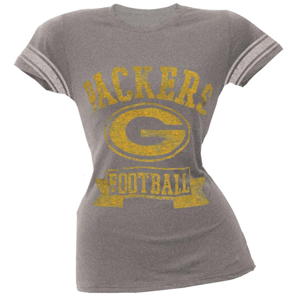 Green Bay Packers - Vintage Logo Juniors Varsity T-Shirt Juniors T-Shirts Green Bay Packers XL Grey 