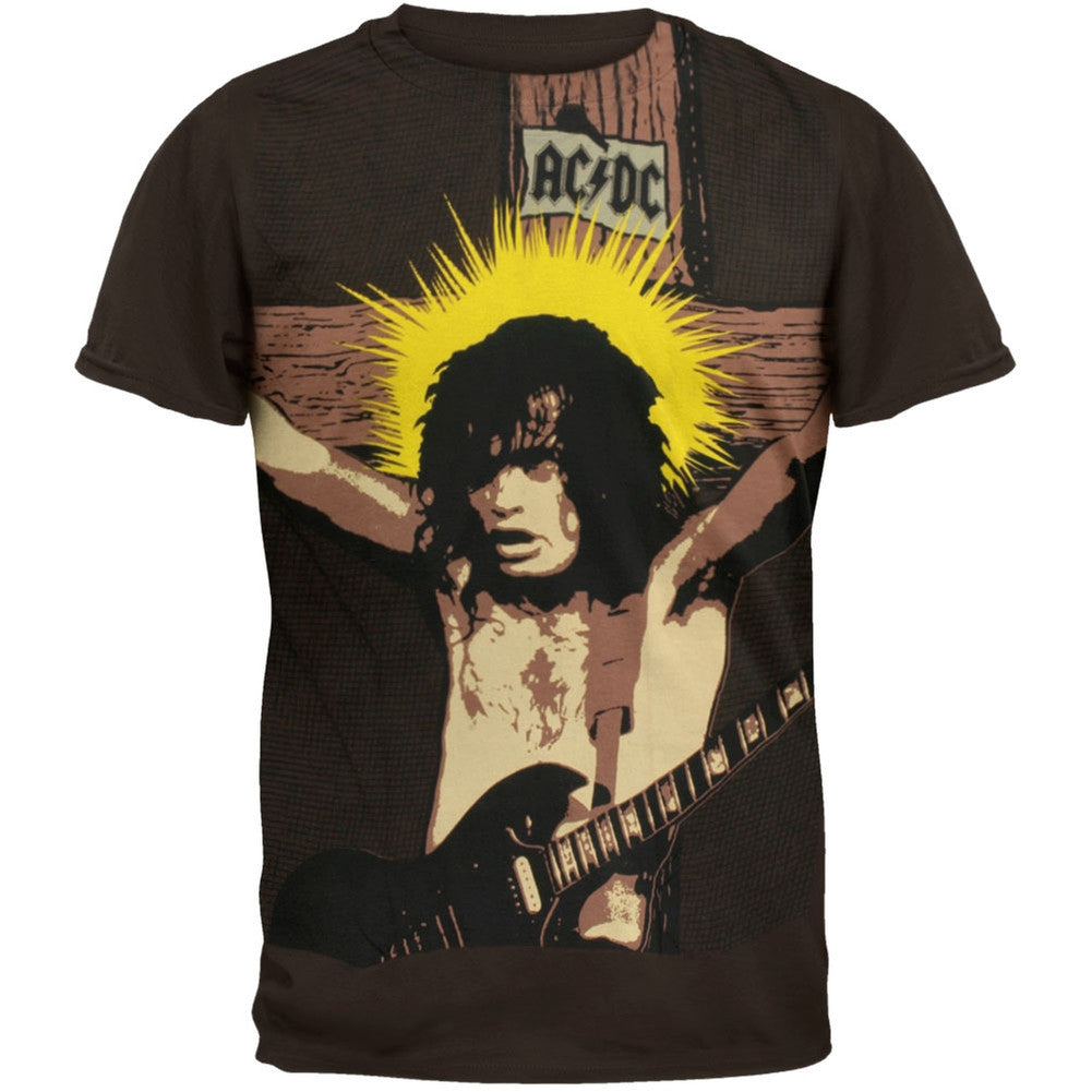 AC/DC - Angus Christ Subway T-Shirt Men's T-Shirts AC/DC SM Brown 