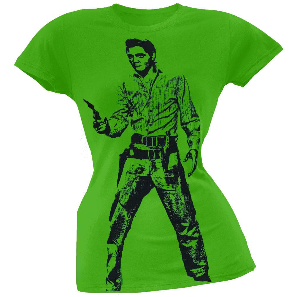 Elvis Presley - Standoff Juniors Subway T-Shirt Juniors T-Shirts Elvis Presley SM Green