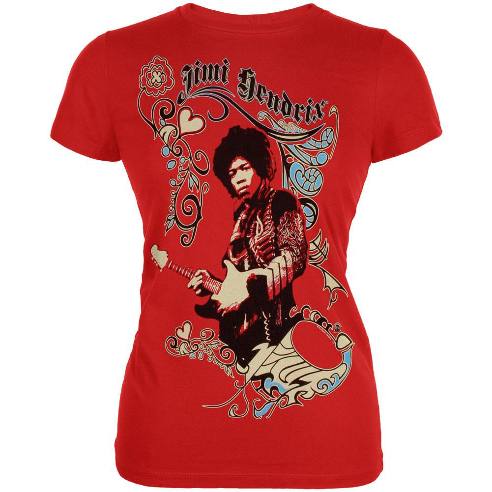 Jimi Hendrix - I Heart Jimi Juniors T-Shirt Juniors T-Shirts Jimi Hendrix SM Red 